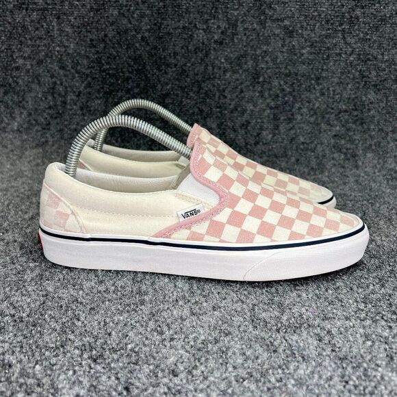 Vans Classic Slip On Shoes Womens Size 9 Pink Checkerboard Athletic Casual Skate - Picture 1 of 12